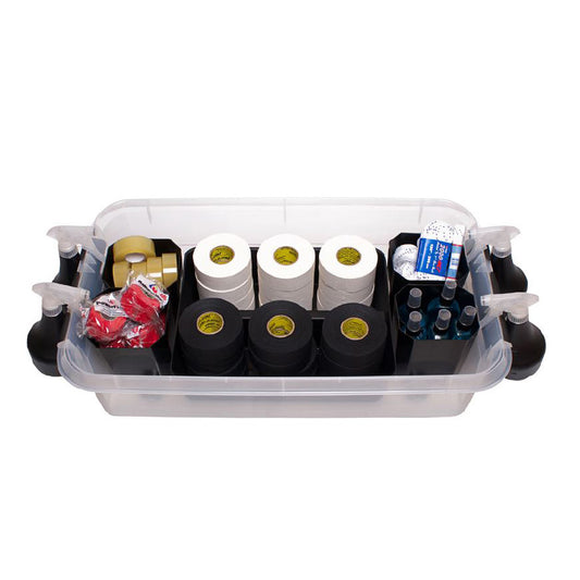 Materialbox Hockey mit Deckel & Rollen – Für Klebebänder, Schnüre & Zubehör